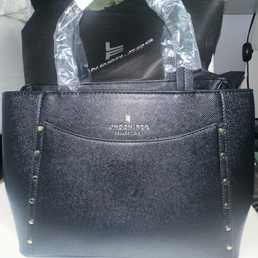 London Fog Black and Gold Tote